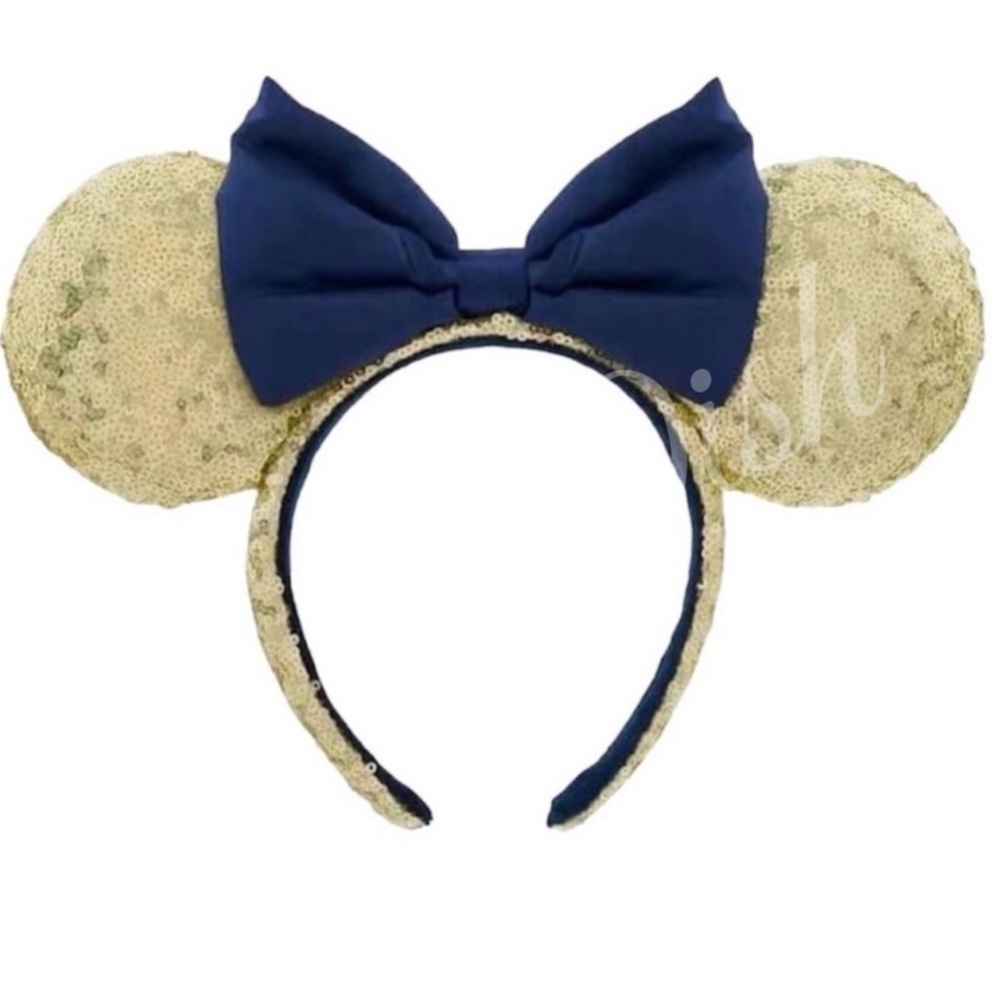 Disney Parks Gold & Navy Minnie Mouse Ears NWT 💛💙